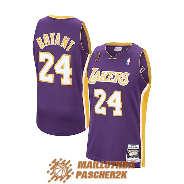 maillot los angeles lakers mitchell x ness kobe bryant 24 pourpre