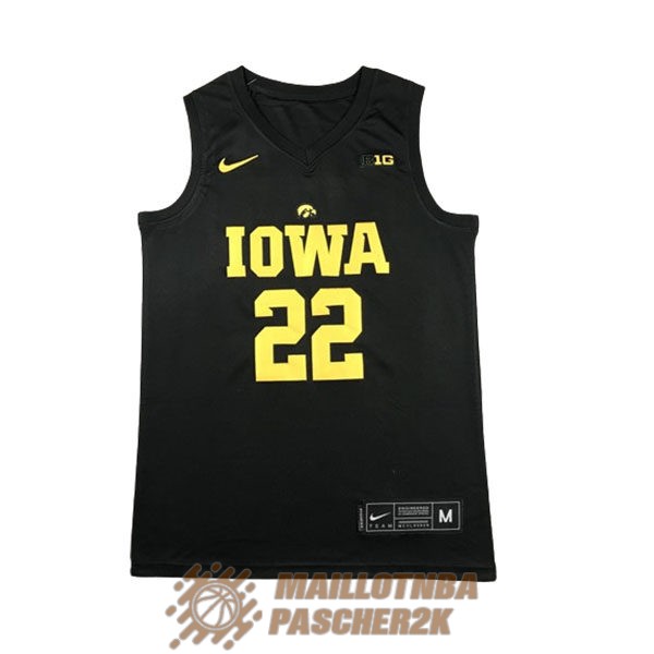 maillot NCAA Iowa hawkeyes caitlin clark 22 noir jaune