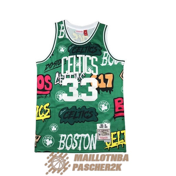 maillot graffiti edition larry bird 33 boston celtics