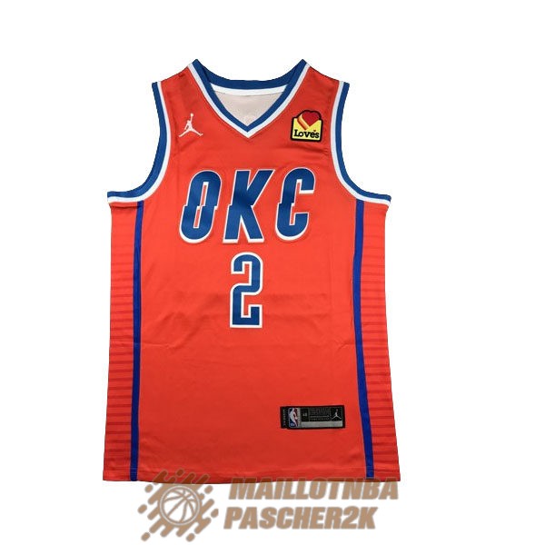 maillot oklahoma city thunder statement edition shai gilgeous-alexander 2 orange