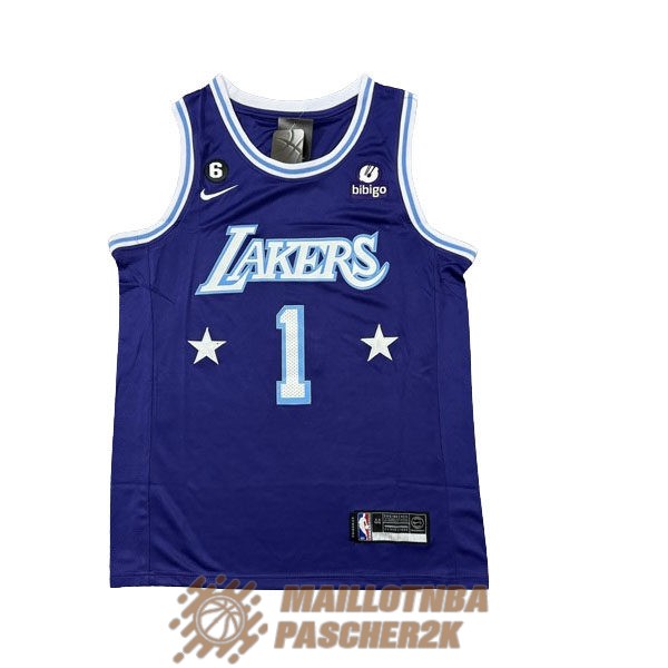 maillot pourpre d angelo russell 1 los angeles lakers