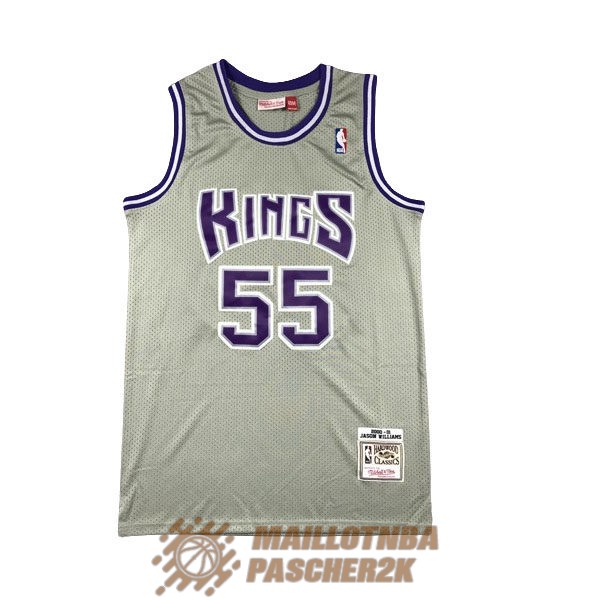 maillot sacramento kings mitchell x ness jason williams 55 gris edition conjointe