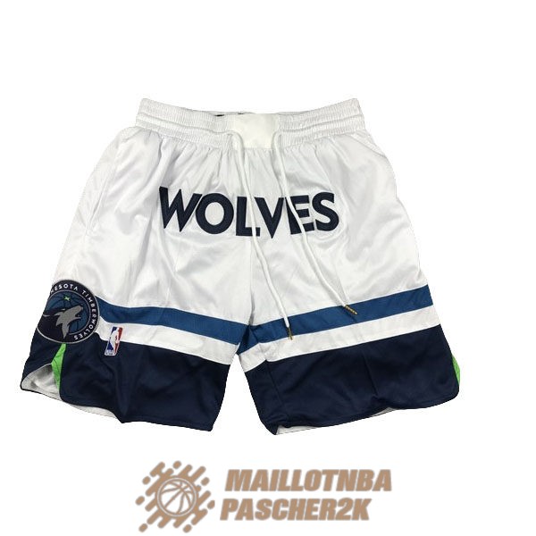 shorts minnesota timberwolves blanc bleu