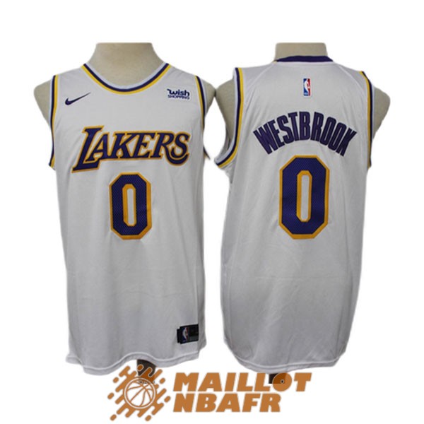 maillot los angeles lakers russell westbrook 0 blanc