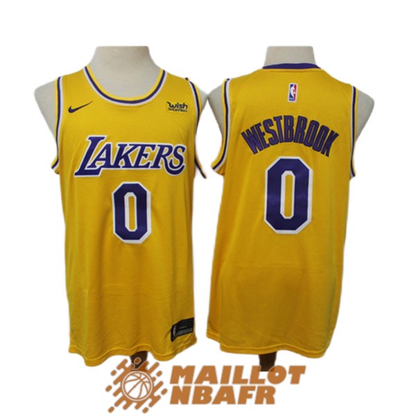 maillot los angeles lakers russell westbrook 0 jaune