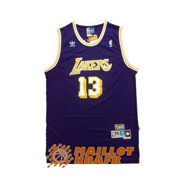 maillot los angeles lakers wilt chamberlain 13 pourpre